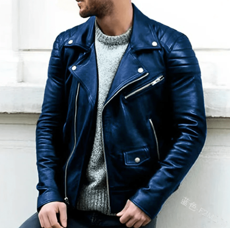 Veste en Cuir pour Hommes - Style Biker Résistant et Tendance