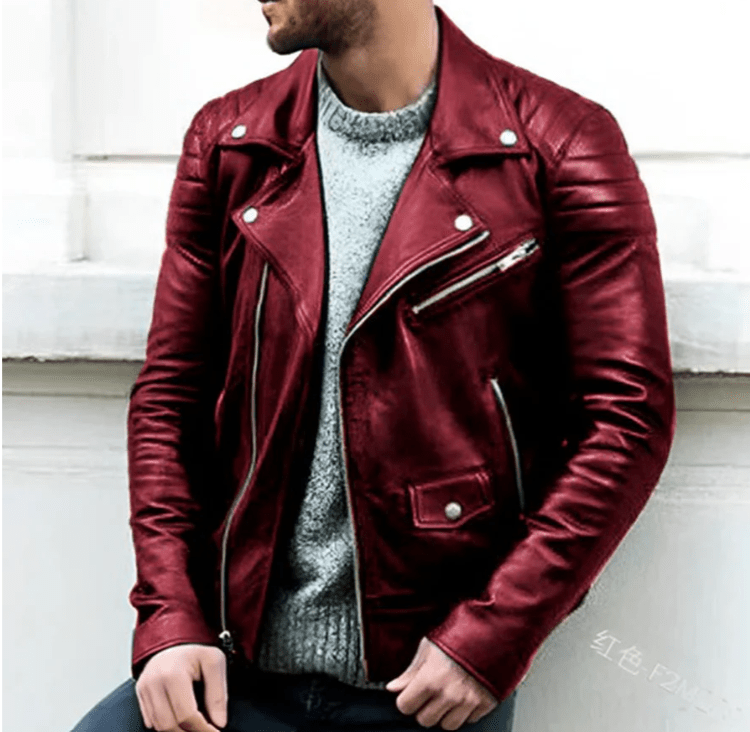 Veste en Cuir pour Hommes - Style Biker Résistant et Tendance