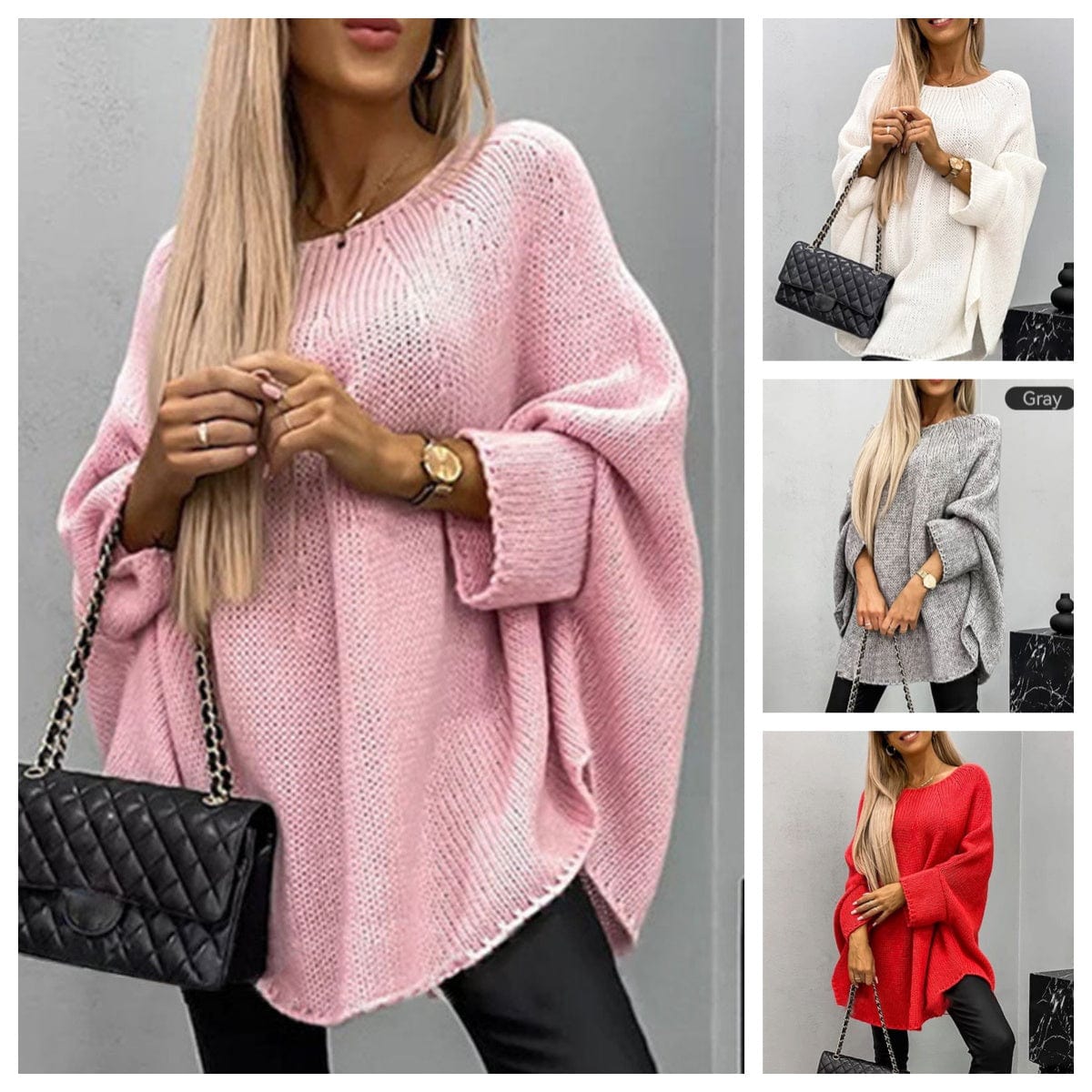 Élégant Pull Femme en Tricot avec Cape