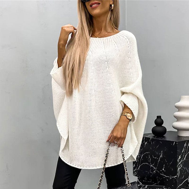 Élégant Pull Femme en Tricot avec Cape