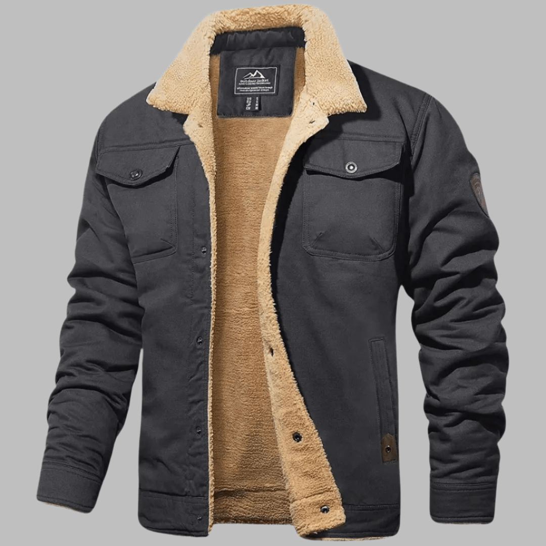 Manteau en Velours avec Doublure en Peluche pour Hommes