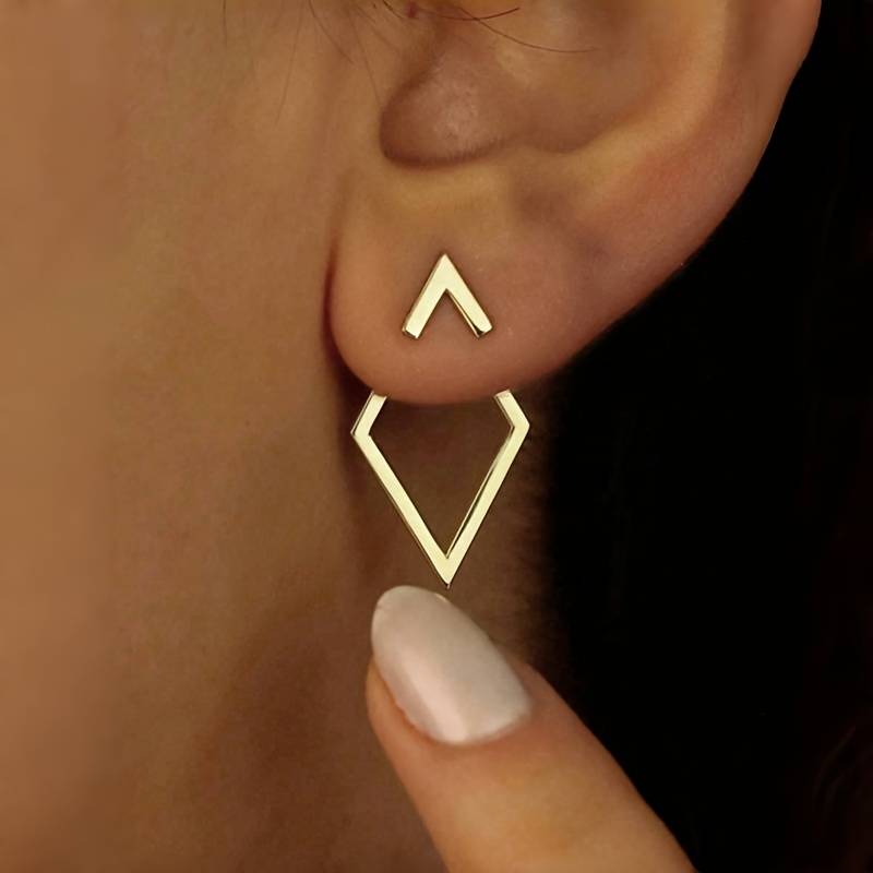 Boucles d'oreilles géométriques en cuivre doré - Élégance minimaliste pour toutes les occasions