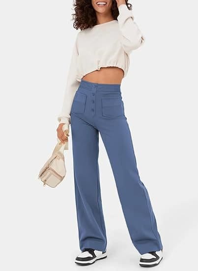 Pantalon décontracté à taille haute